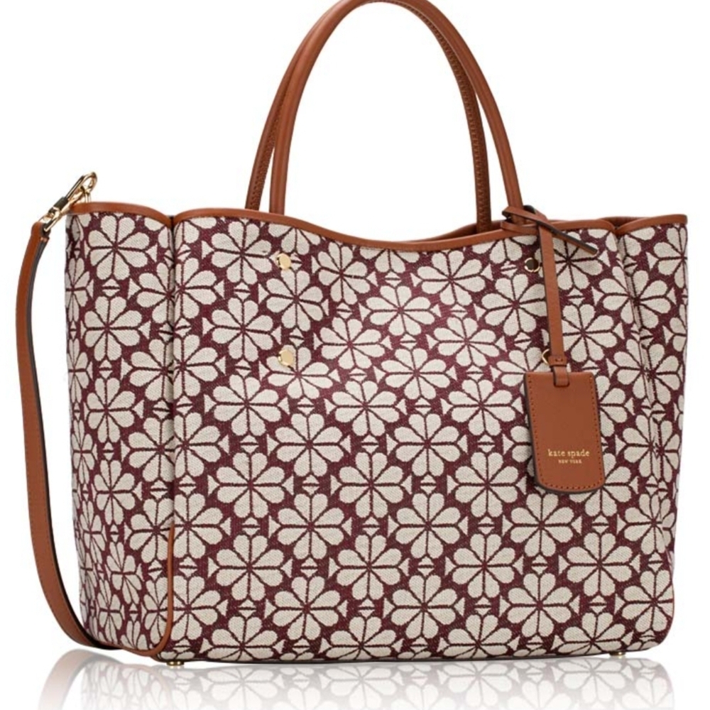 ISO!! Kate Spade Flower Jacquard Everything Tote in Burgundy - NOT SELLING!